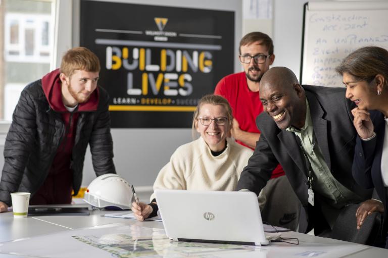 Young people learn construction skills at the Building Lives Academy