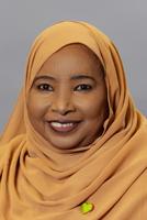A woman smiling