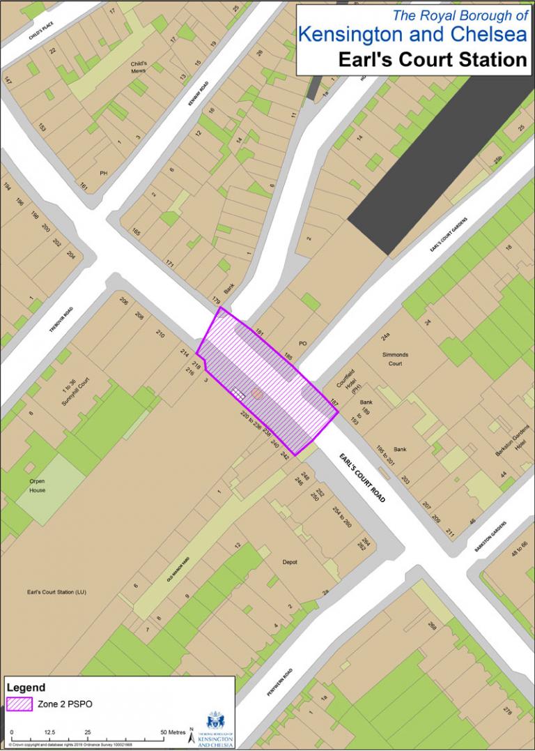 Earl's Court Tube Station Zone 2 Map