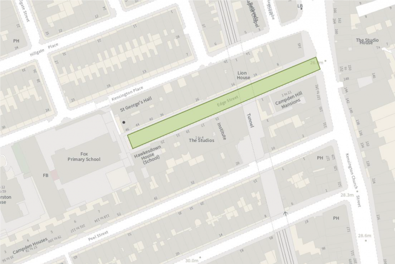 Fox Primary and Hawkesdown House School Street road closure area