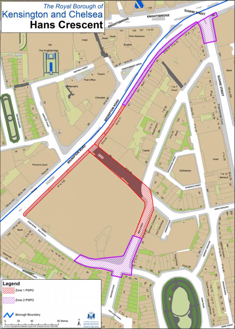 Proposed variations to the PSPOs - Hans Crescent, Harrods and Knightsbridge Station