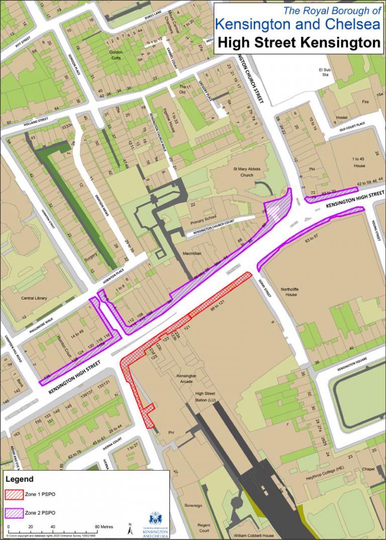 High Street Kensington - proposed location of the PSPOs