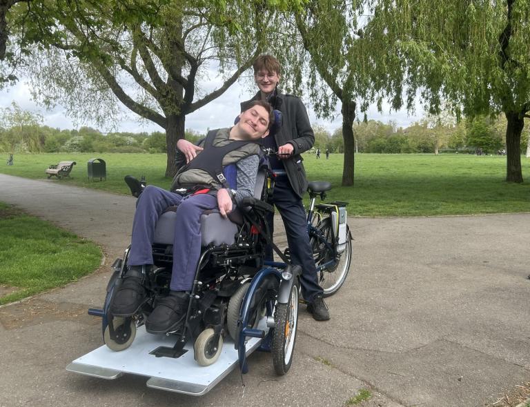 Theo on the new accessible bike