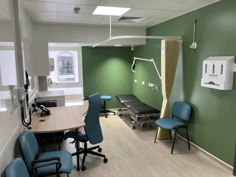 A consultation room in a doctors surgery
