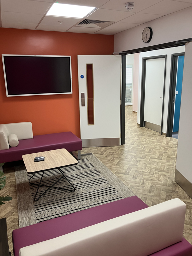 Waiting room at Golborne Health Centre