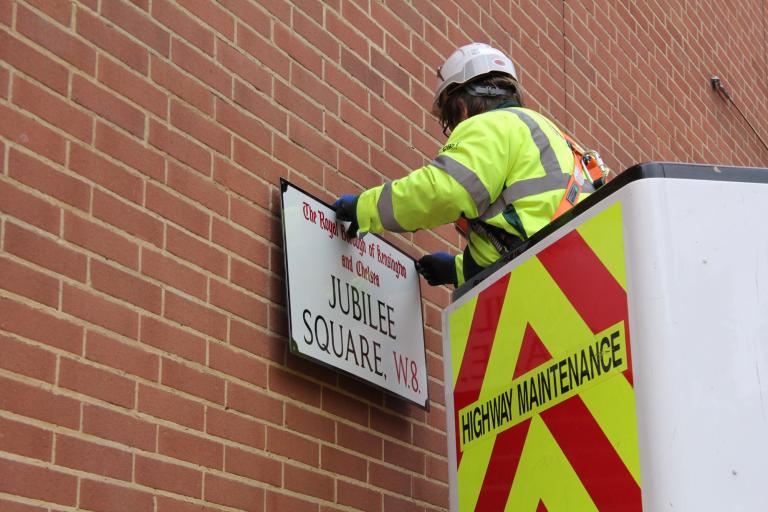 Jubilee Square street being being installed