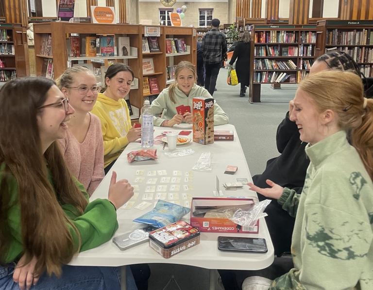 Group of gamers enjoy table top gaming at Kensington Central Library