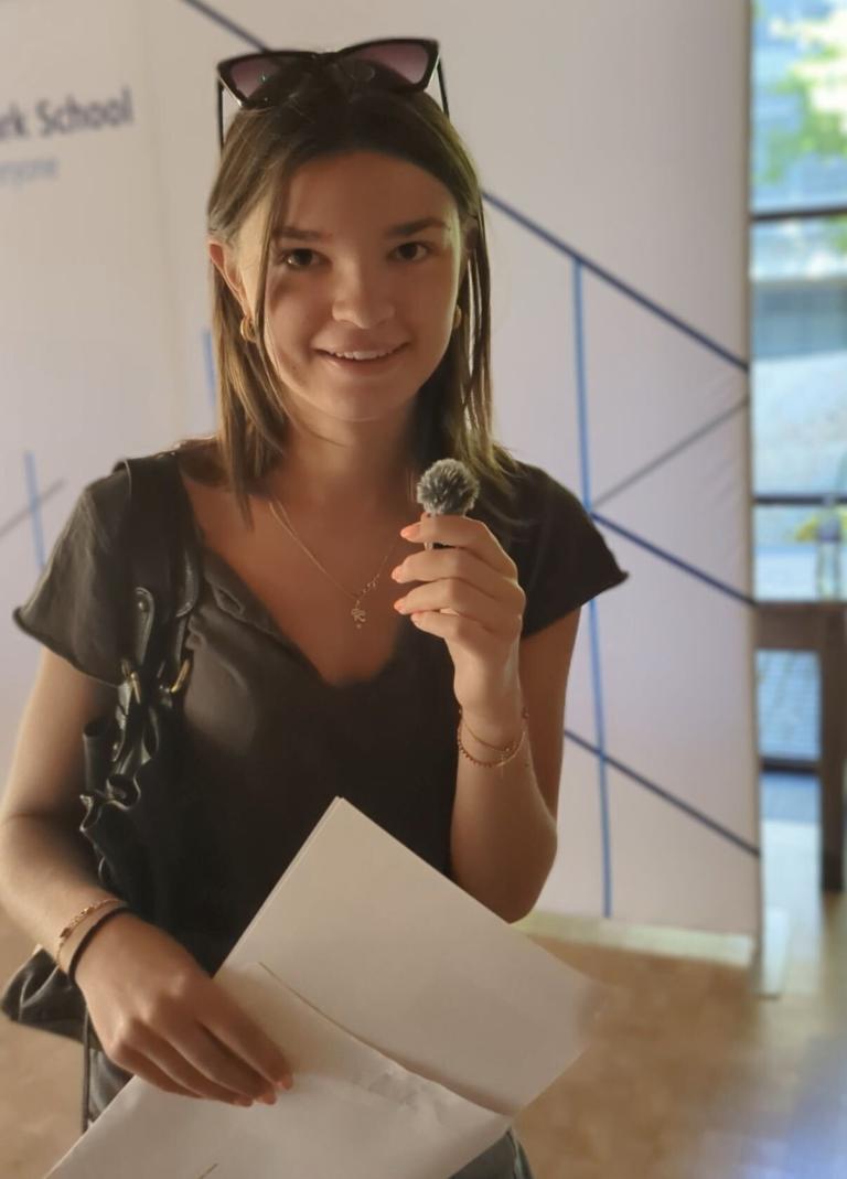 Girl with her a level results