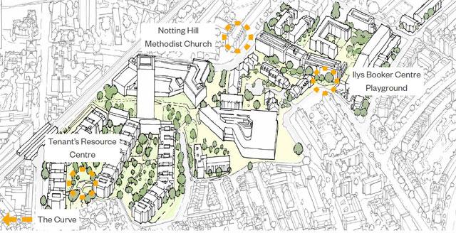 Map showing location options of the drop-in centre