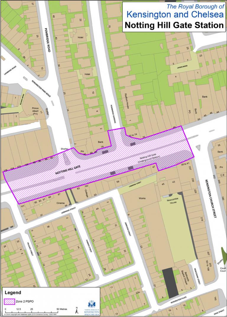 Notting Hill Gate tube station Zone 2