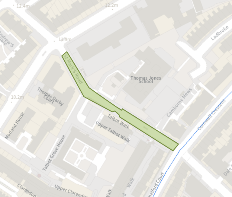 map of St Mark's road