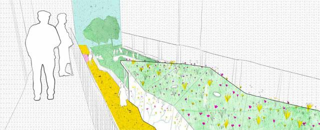 Illustration of the view from talbot grove house to the centre Illustration of the view from talbot grove house to the centre