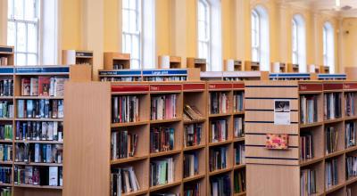 Bookshelves in Chelsea Library