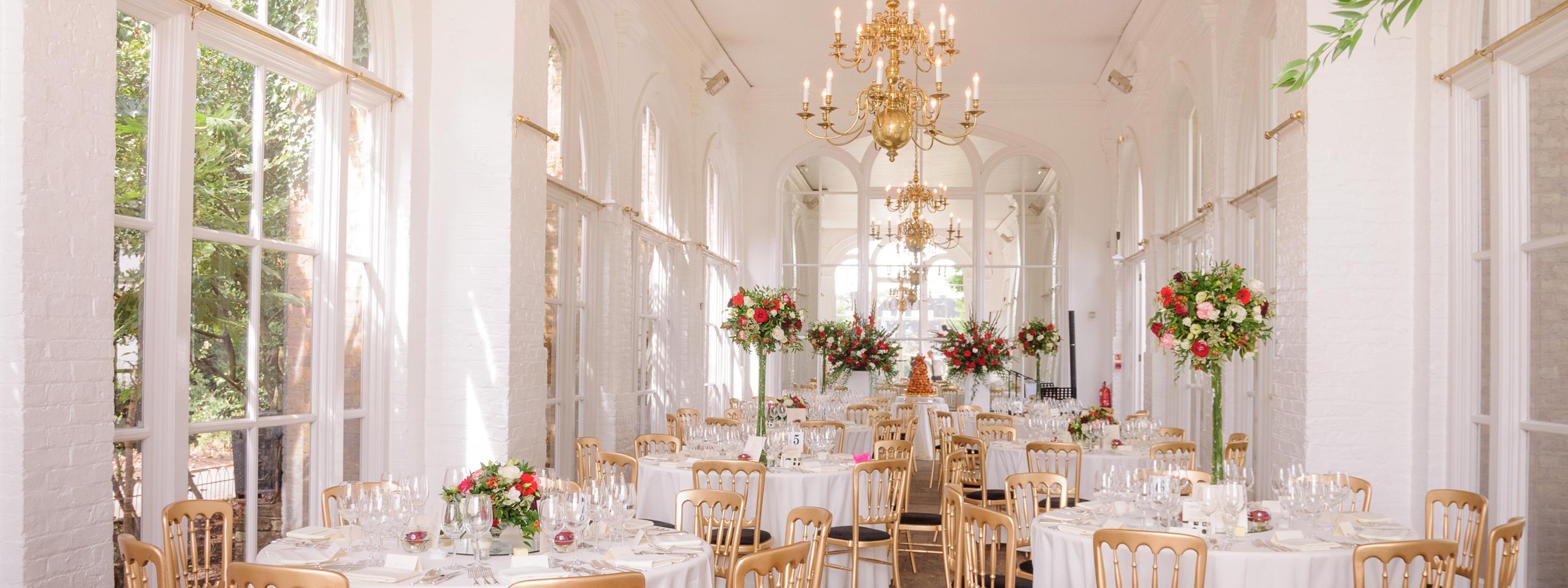 orangery wedding venue dining table