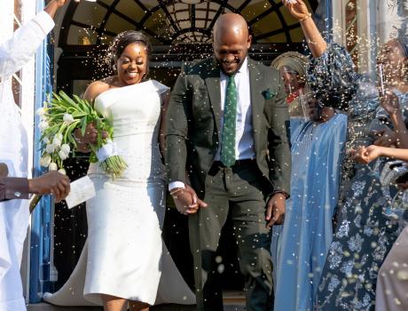 a newly wed couple